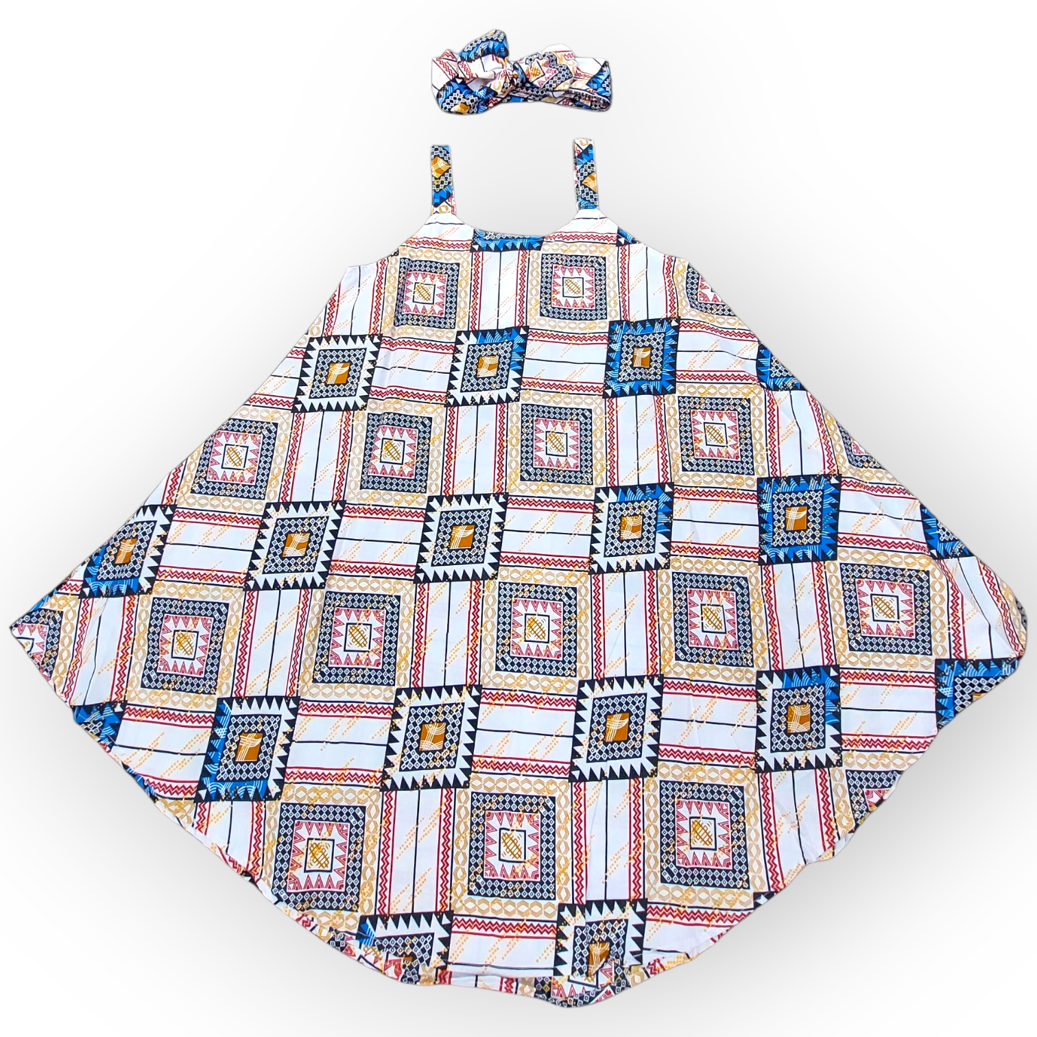 032- Sun Dress/ Mid Length/ Spagetti Straps/With Scarf