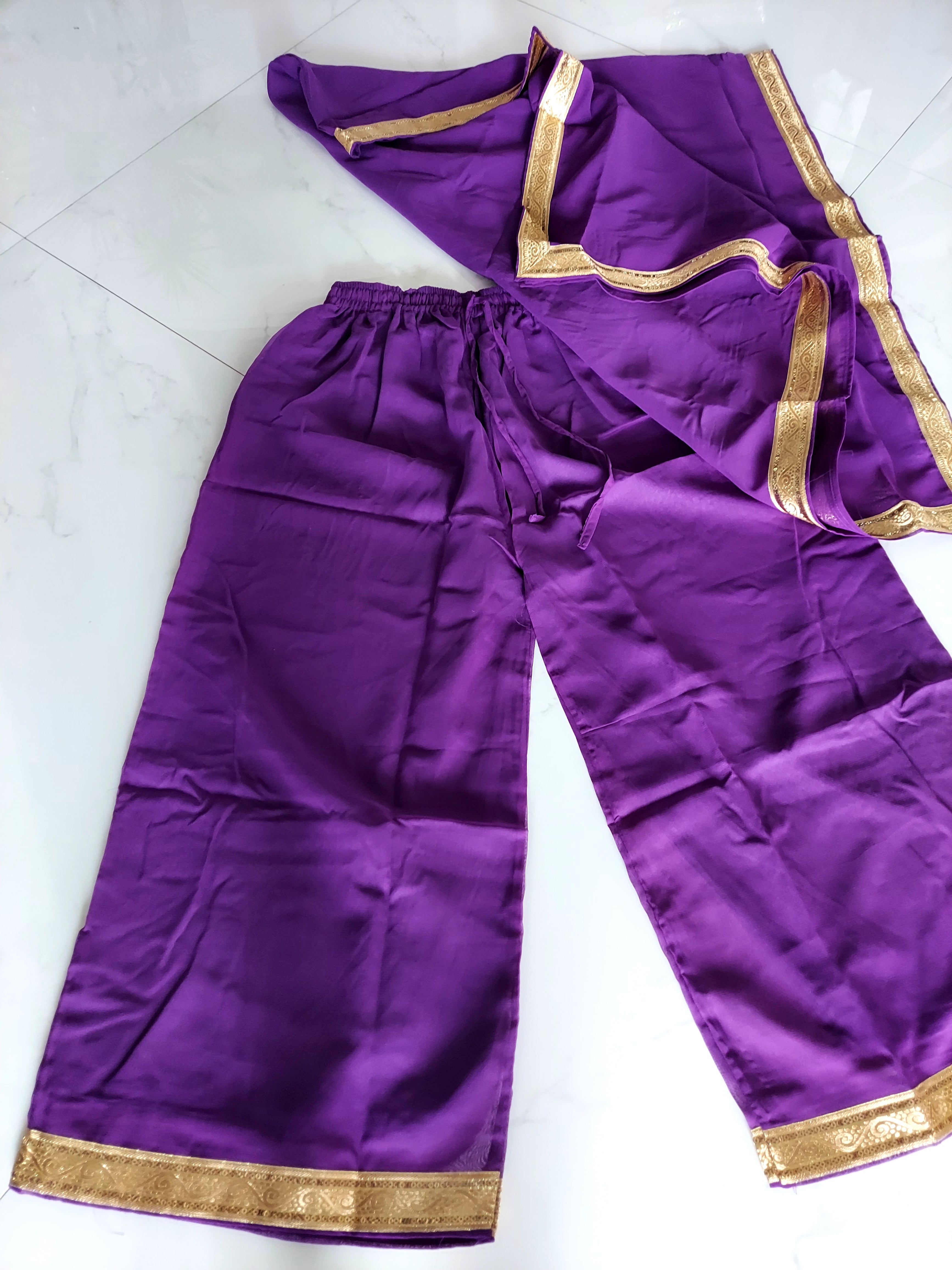 kaftan Palazzo Set Purple And Gold - kP05