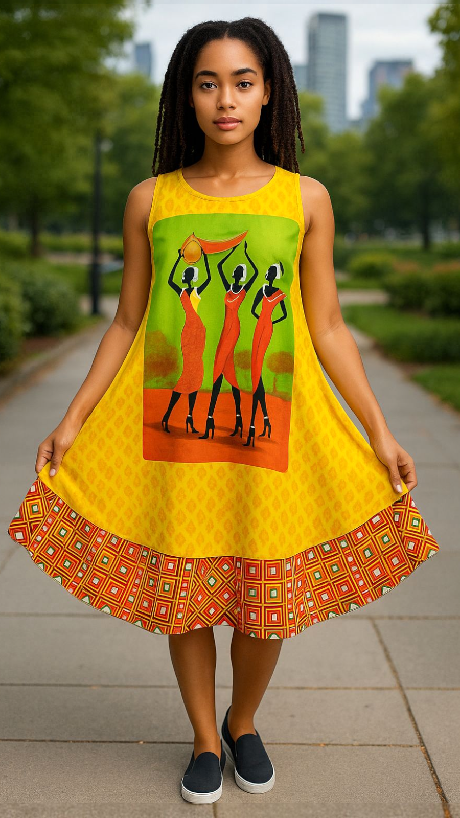 Umbrella Dress/ Beach Dress/ Tribal Print