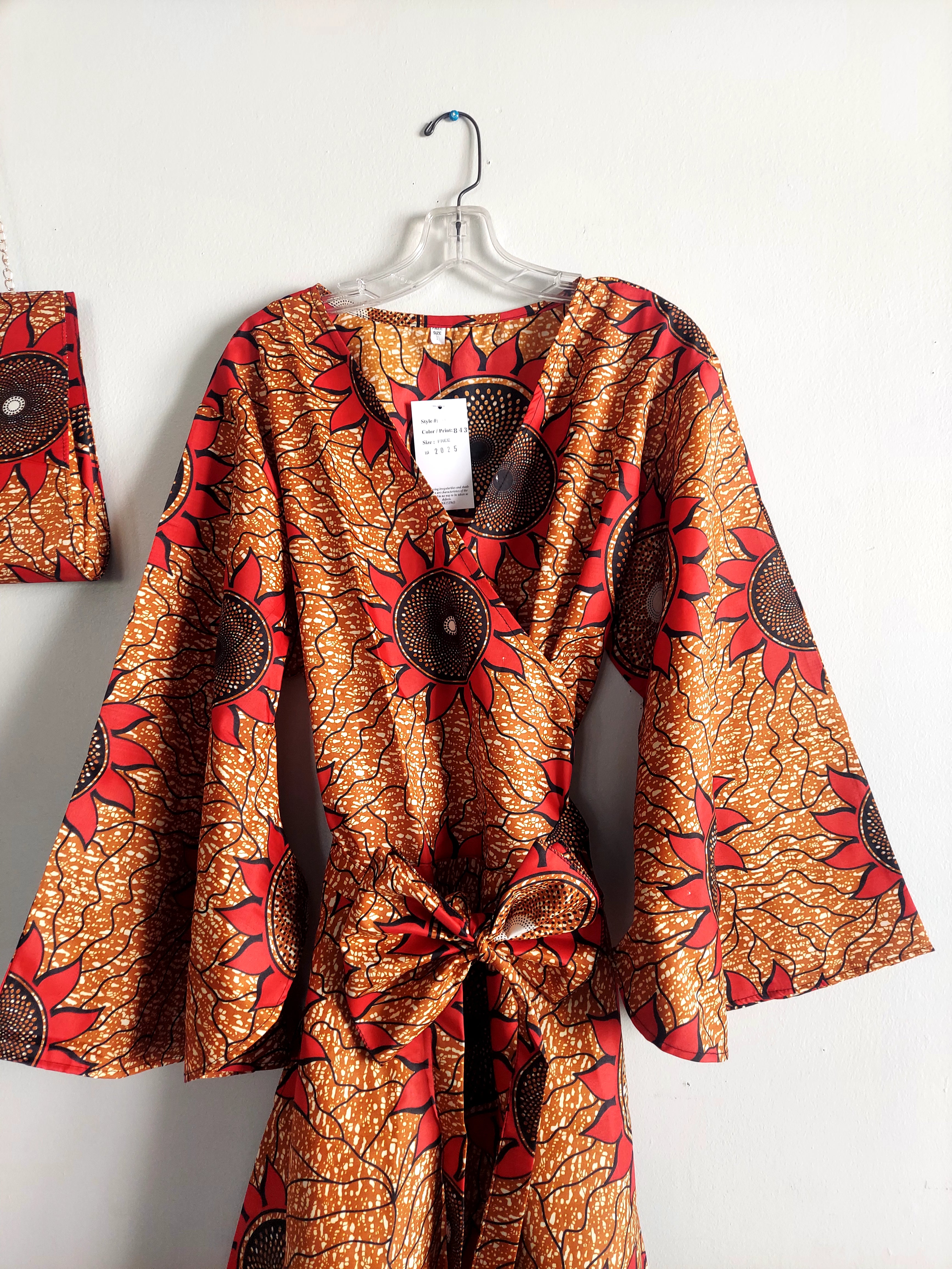 Combo Long Wrap Dress + Pocketbook Set 2025-843