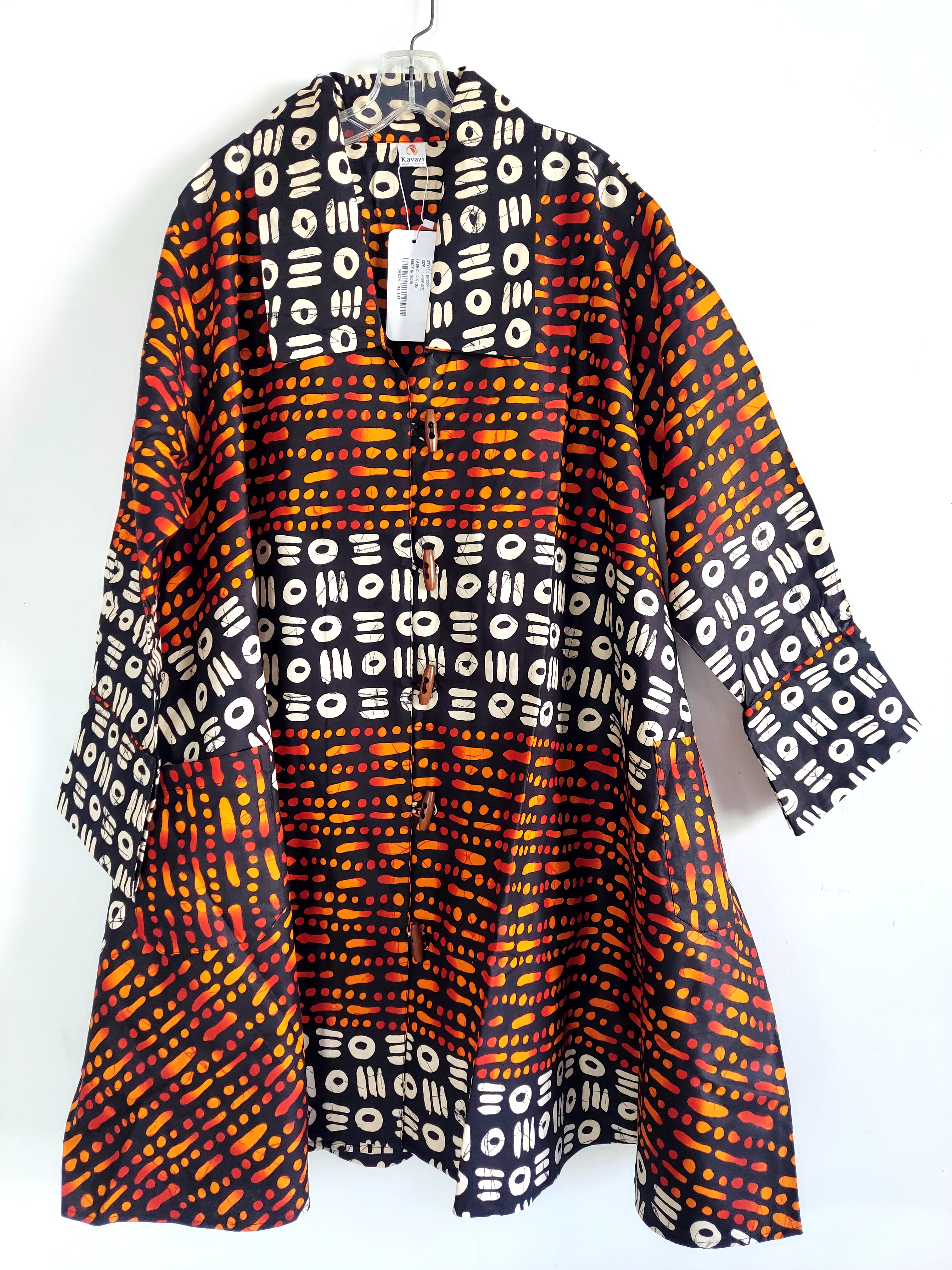 Cotton Swing Dress / Top Ankara Print Orange Tribal  - DRS029