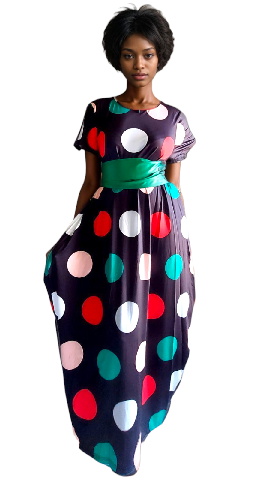 2336 Bubble Dress Polkadot Multi Color