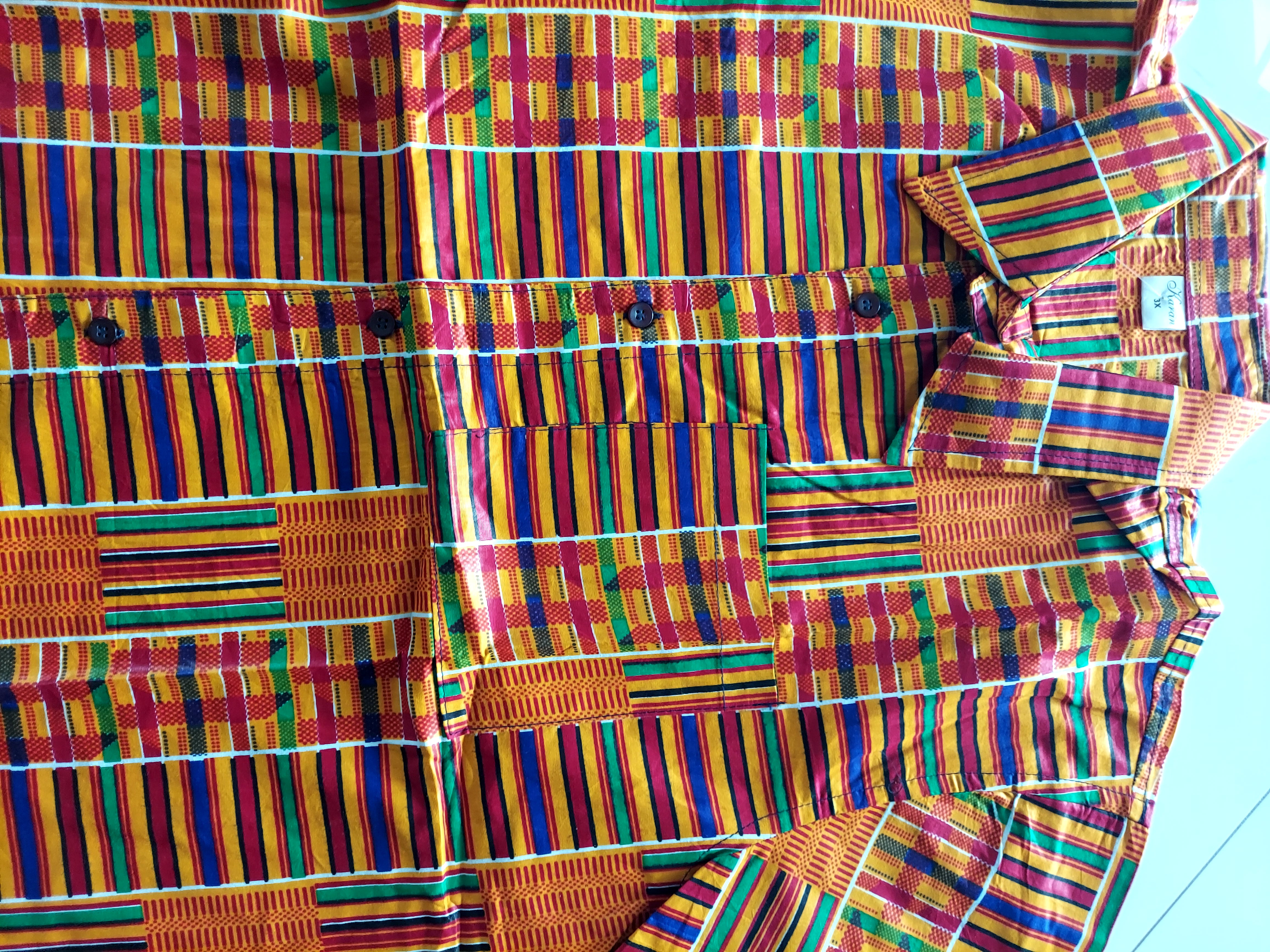 African Kente Shirt / Short Sleeve Men / Unisex 55