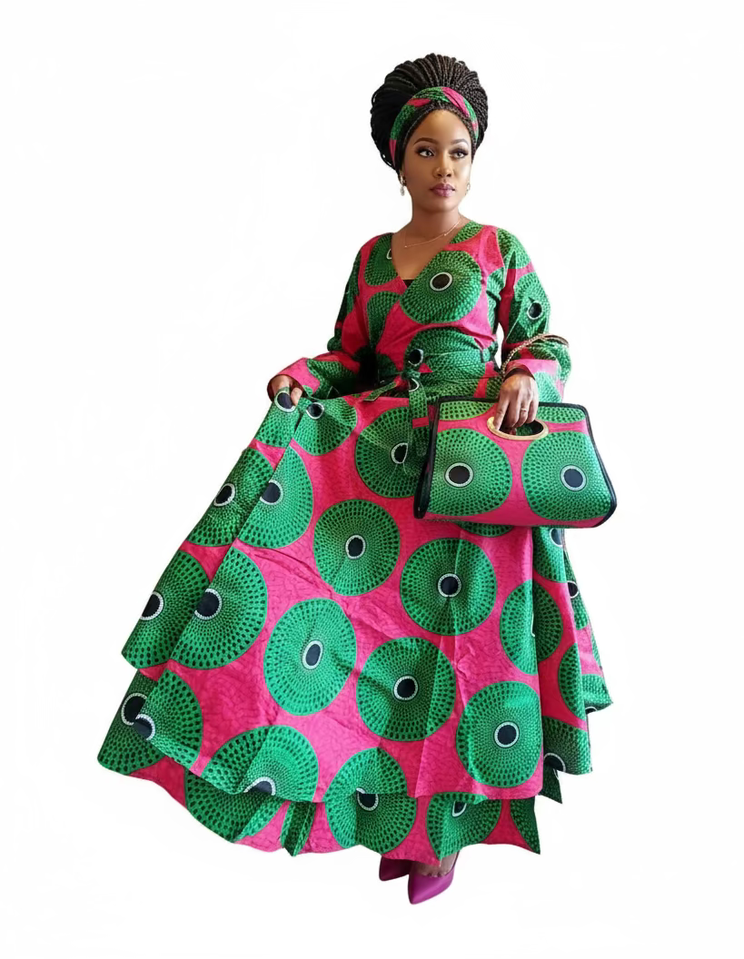 3pcs Set Maxi Skirt Pocketbook wrap Dress 746 G