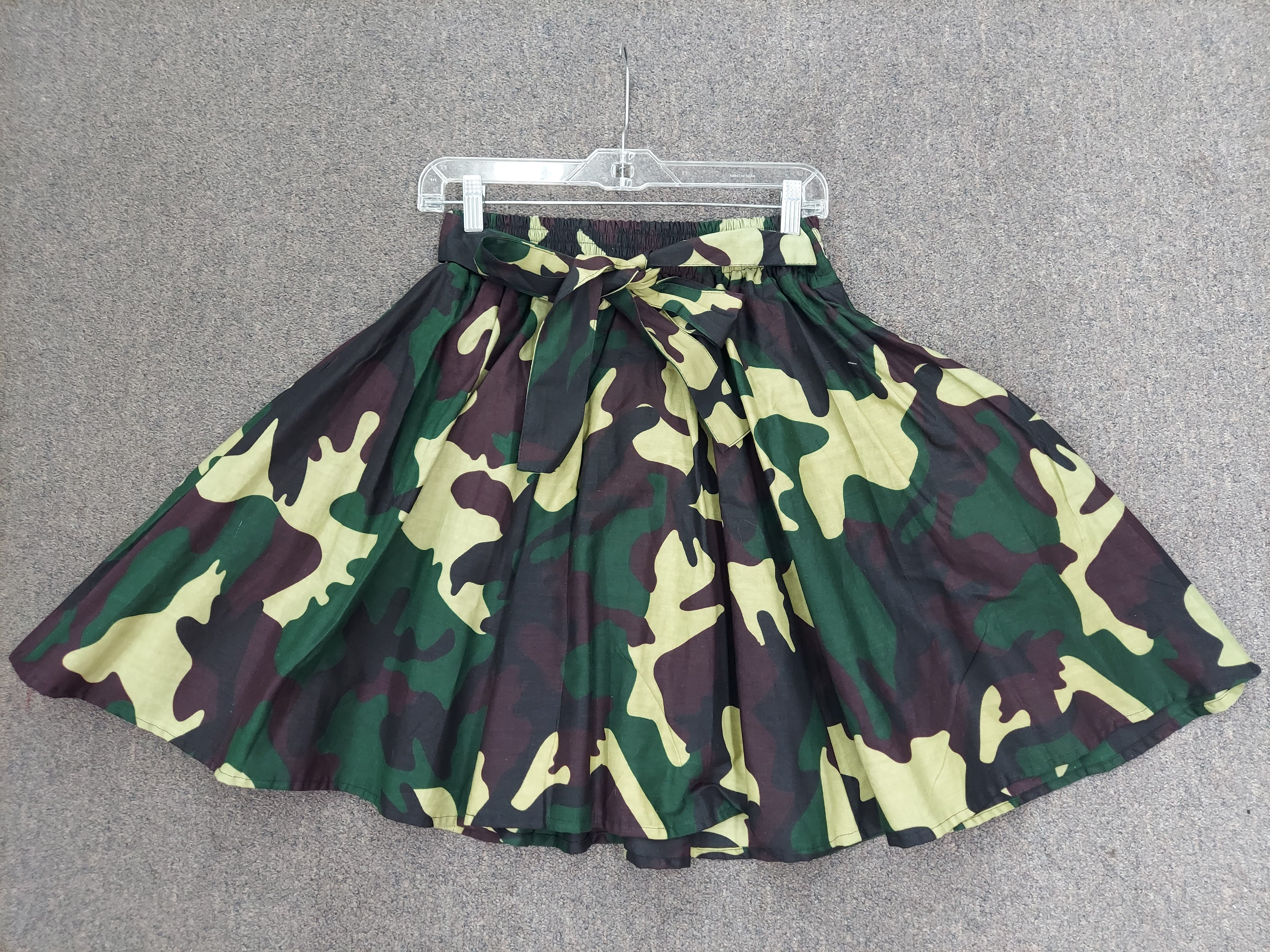 524 Short skirt with Scarf - Camouflage Green