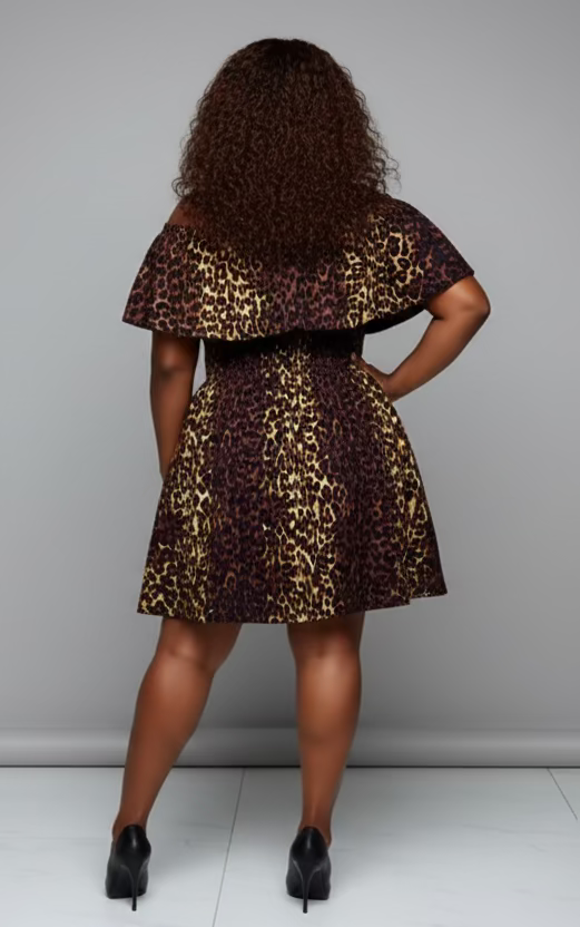 3014M- Middi  Dress - Animal Print 54