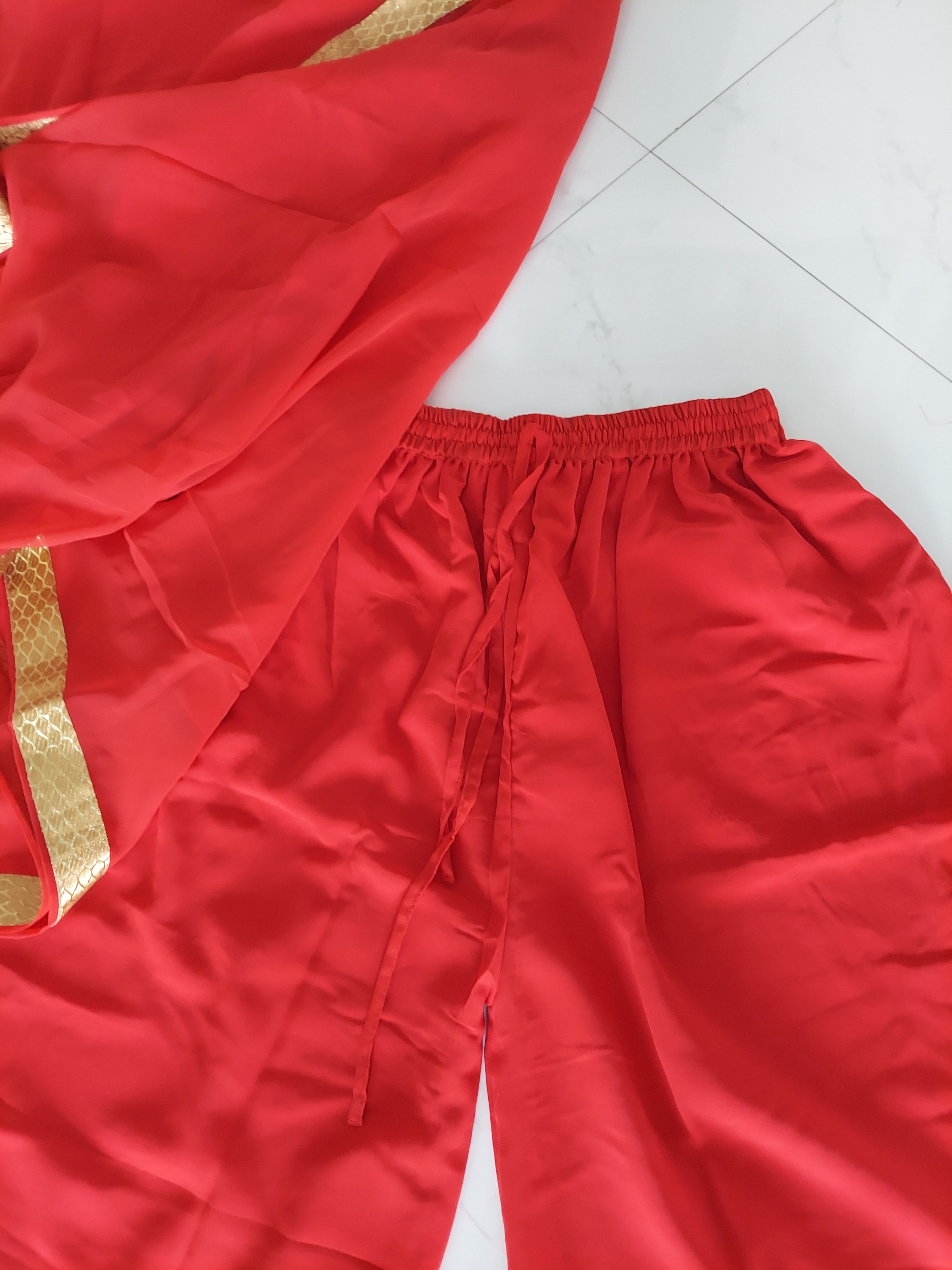 kaftan Palazzo Set Red And Gold - kP05