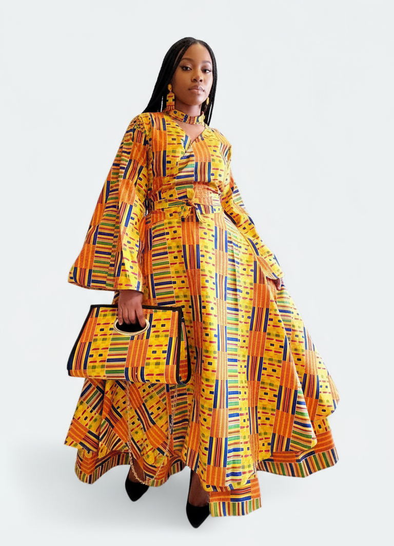 3pcs Set Maxi Skirt Pocketbook wrap Dress 2167 A