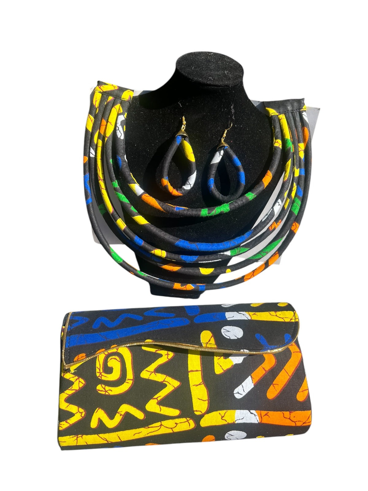 Clutch Bag &  Ethnic Necklace Set /African Print /Ankara 2