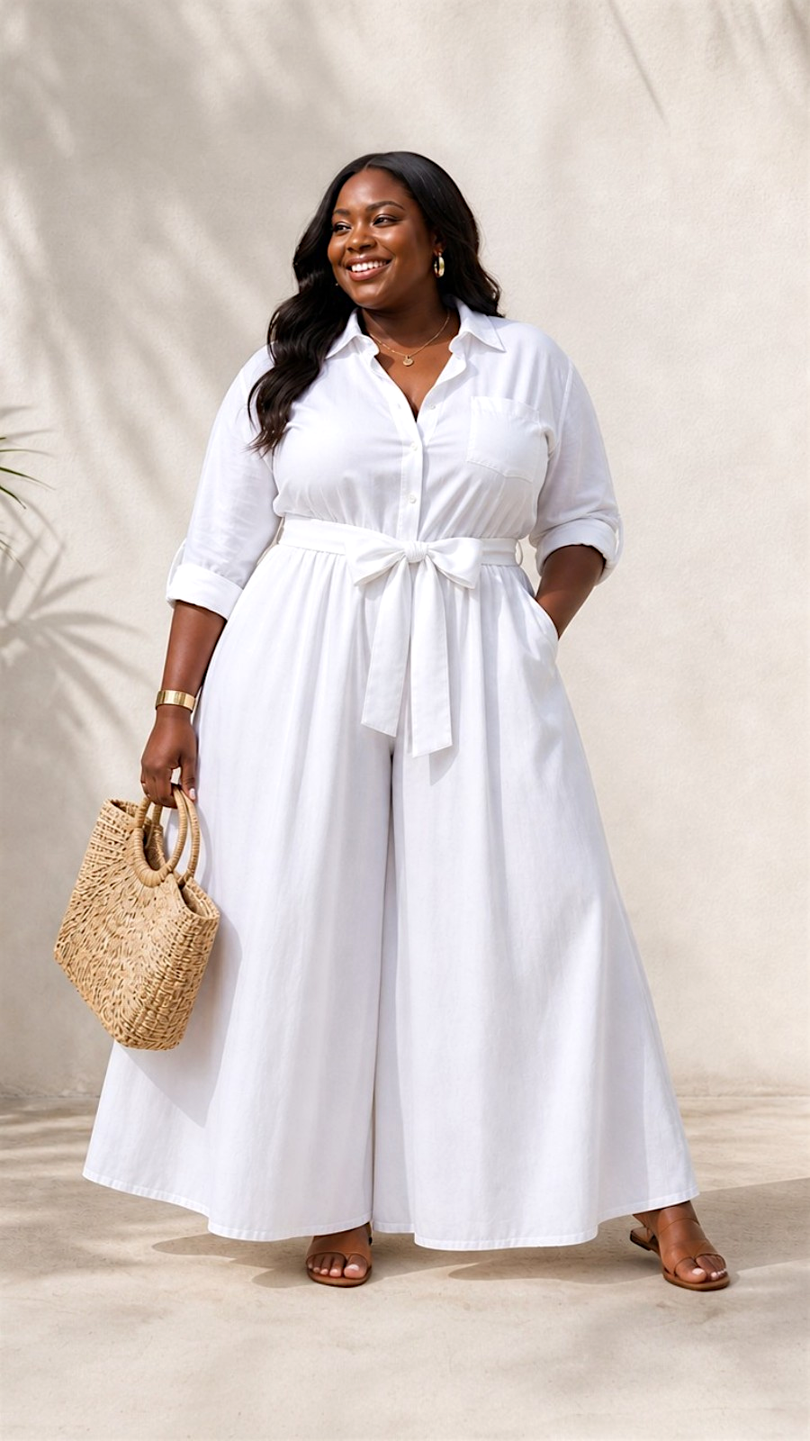 Women Palazzo Pant - White D50