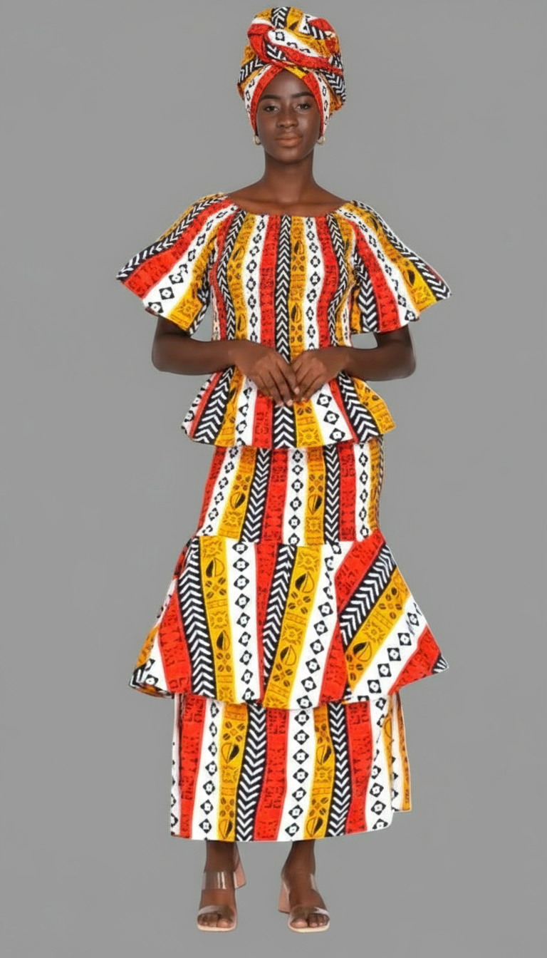 Set / Mermaid Flounce Skirt & Blouse Set 6638-010