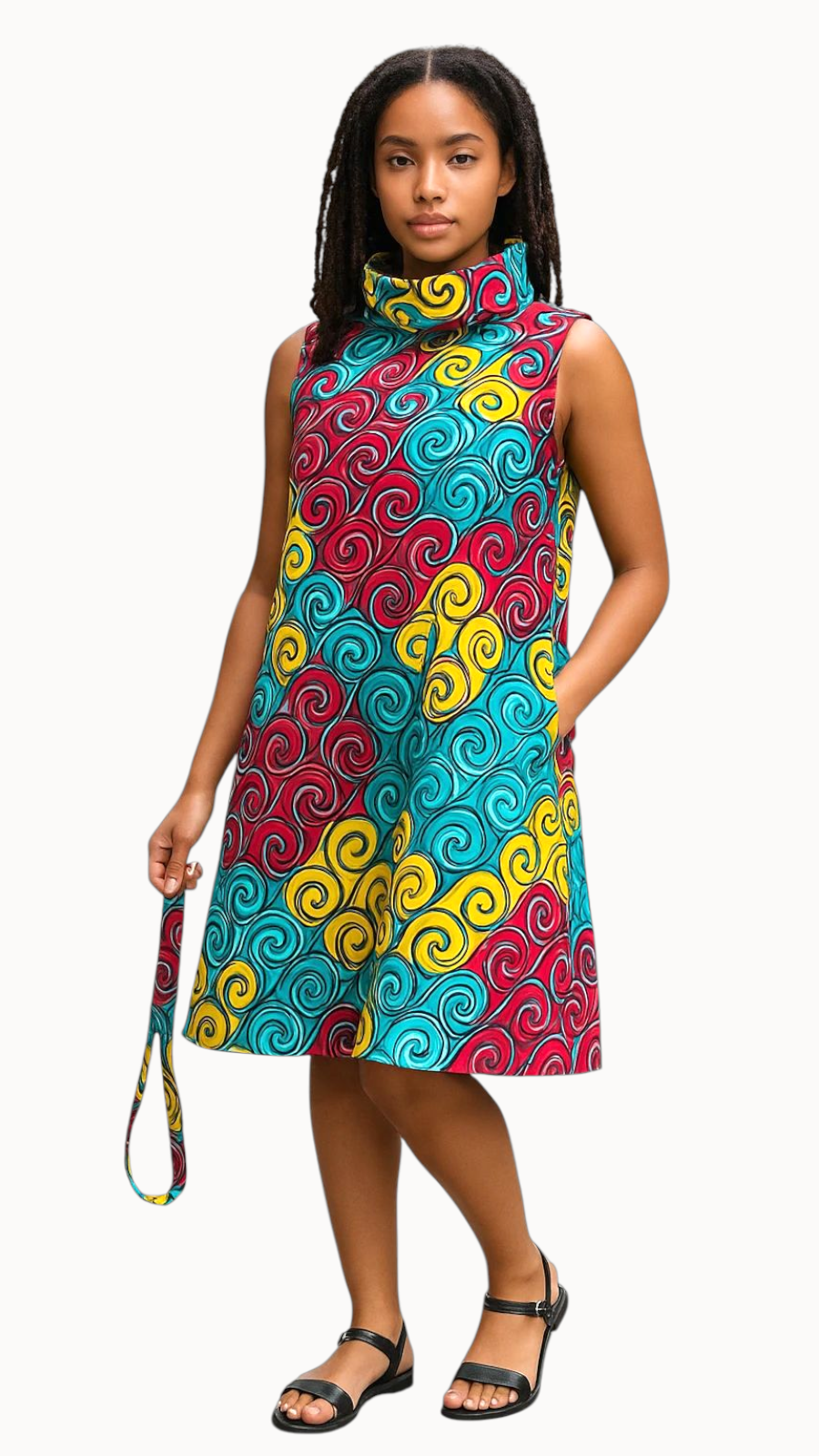 Mid Length Turtle Neck Dress - 3041