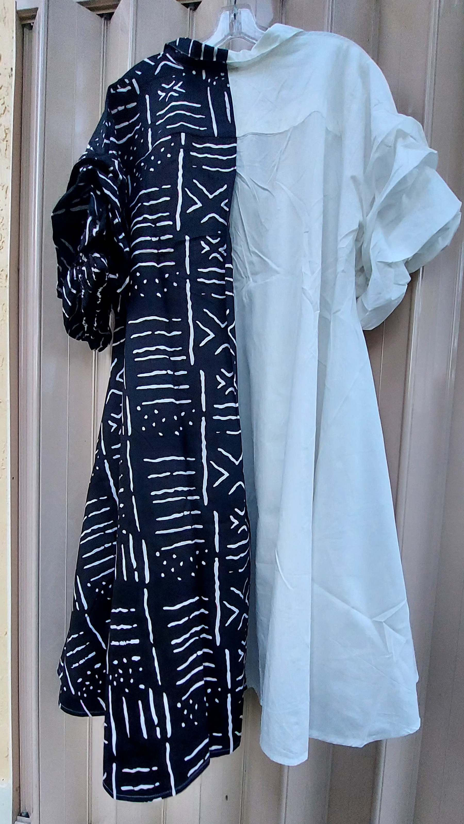 Swing Dress/ Cotton Two Tone 25013
