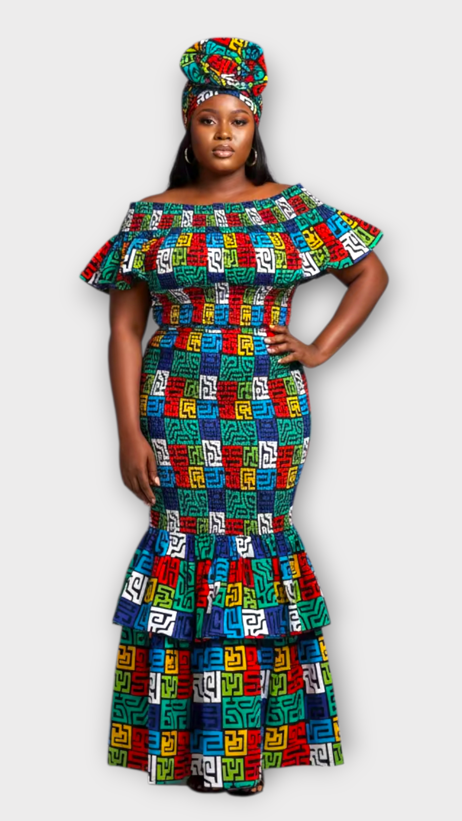 Smock fit & flare Skirt & Blouse Set-DRS019