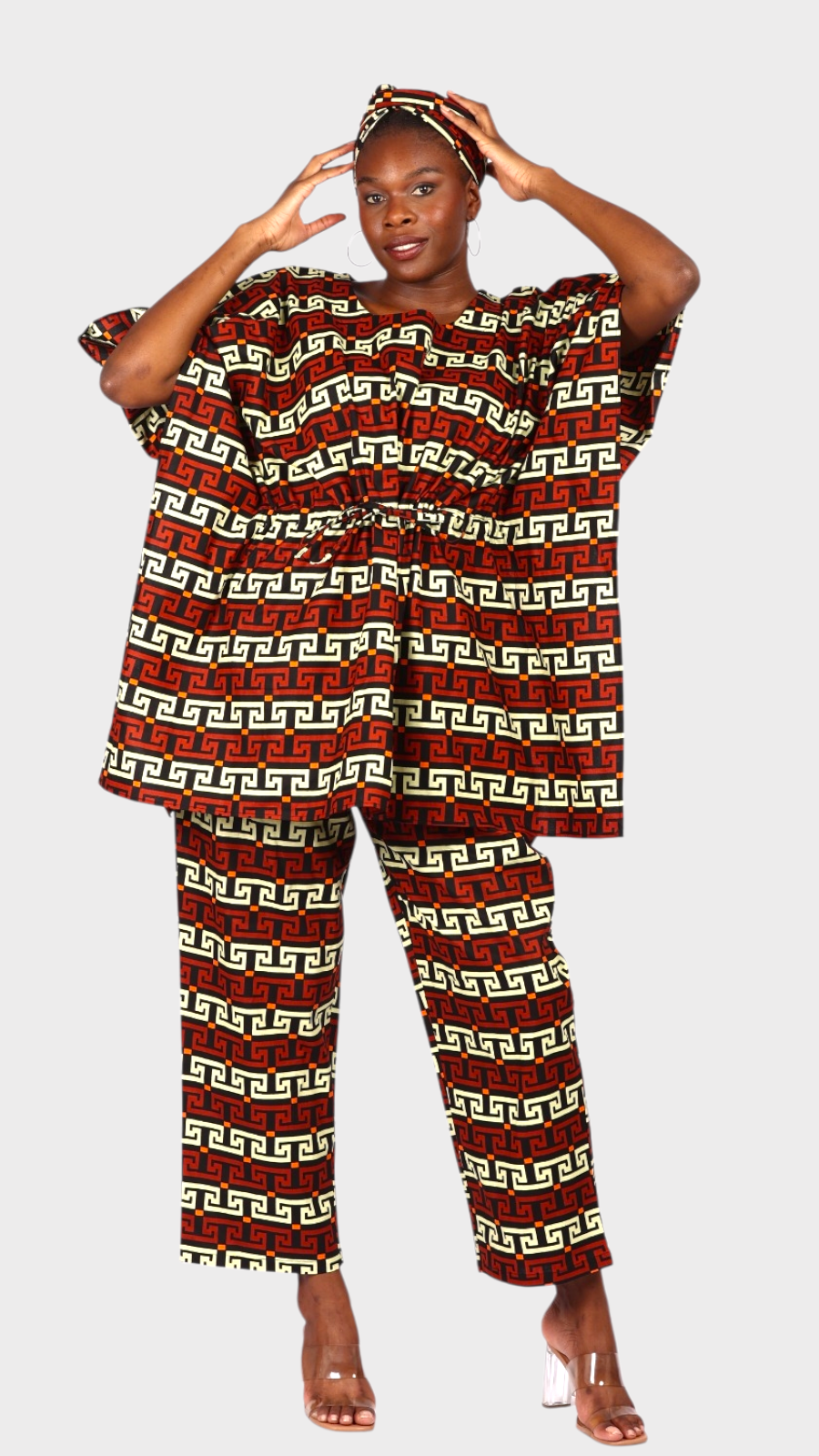 Peplum / kaftan Top & Pant Set Geometric 806