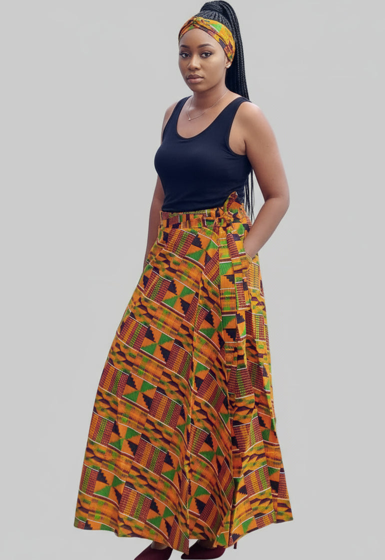 Wrap Skirt African Kente Print SK09
