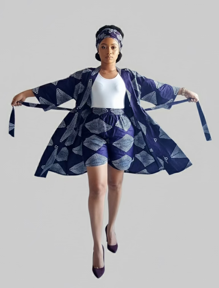 Kimono Shorts Set / Shorts & Kimono Purple 012 B