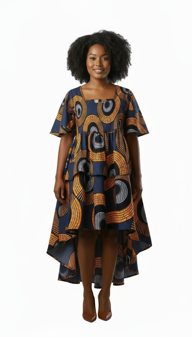 Women's High/Low Flounce Dress  -DRS045