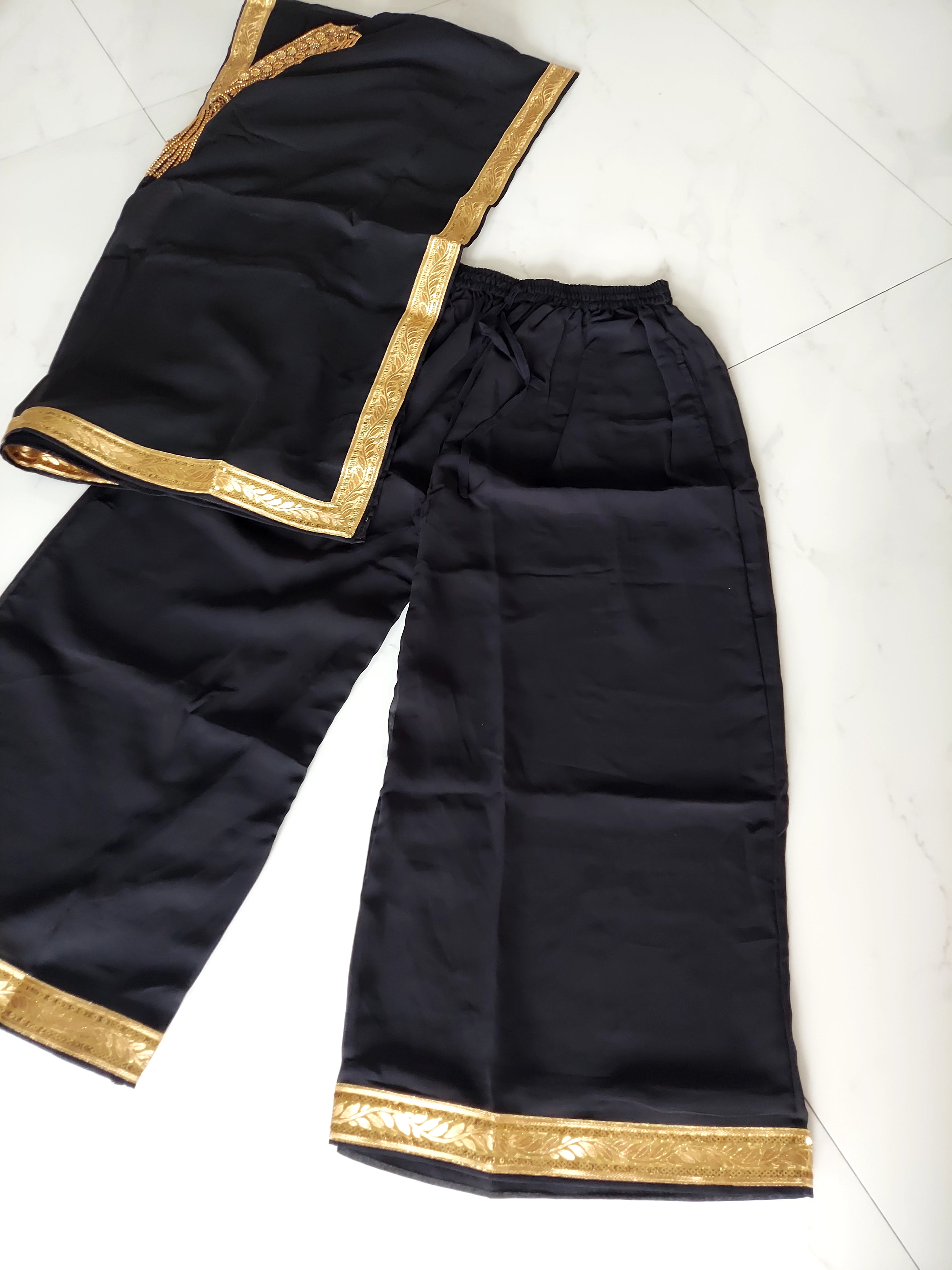 kaftan Palazzo Set Black And Gold - kP05