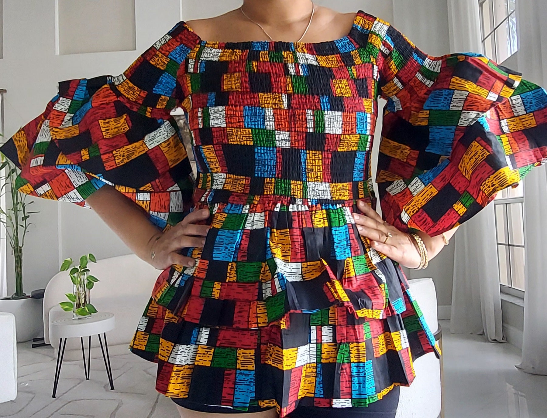 5-Piece African Ankara Pant Set Mosaic - 019-PS14G