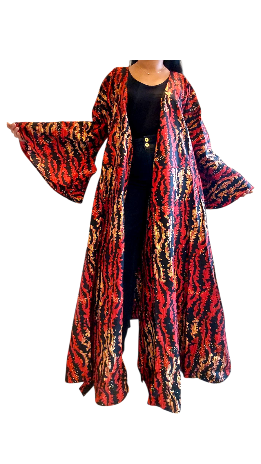 Wrap Dress / Ankara Print - 1360 Red