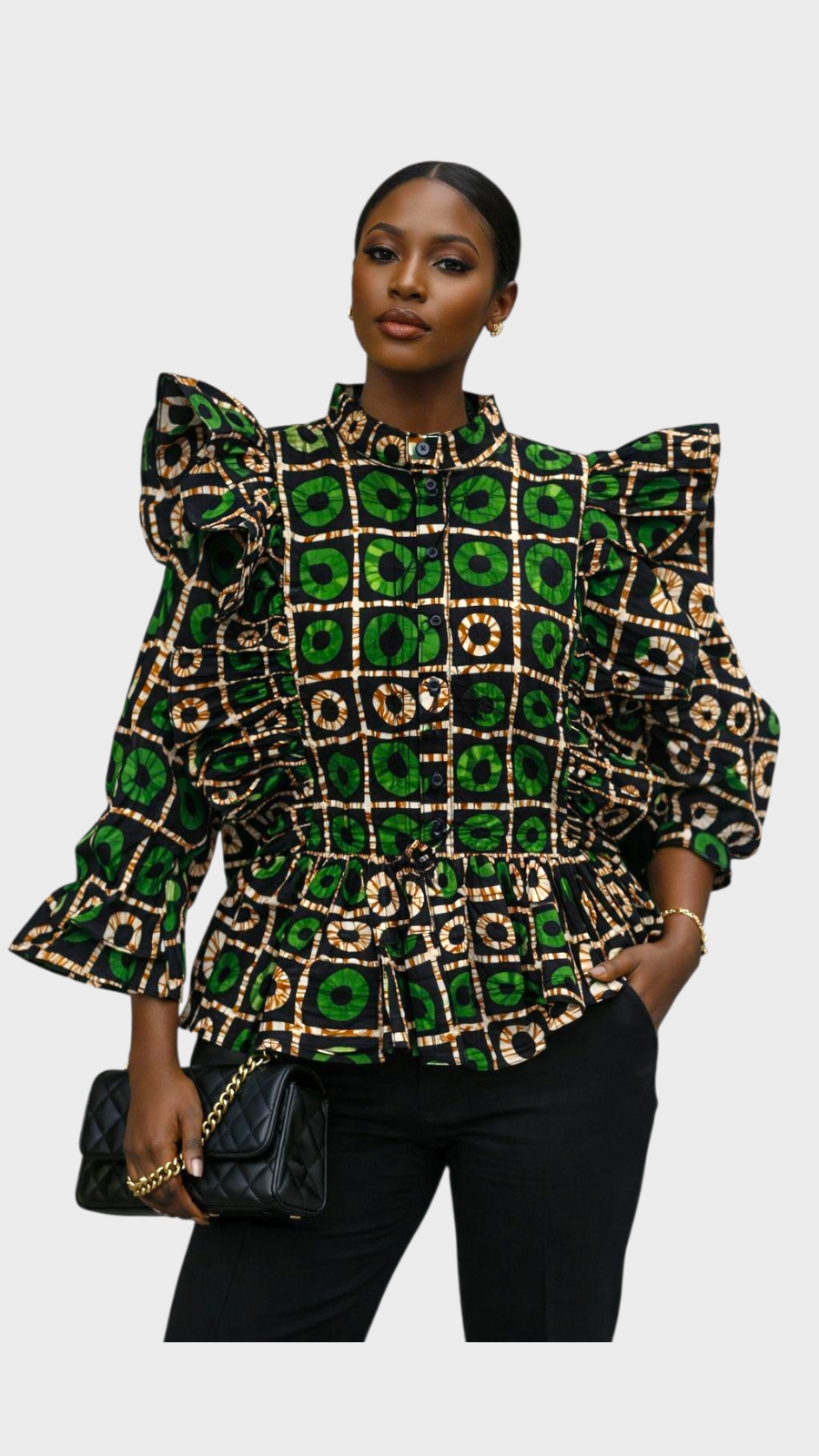 Peplum Blouse / African Print 810 H
