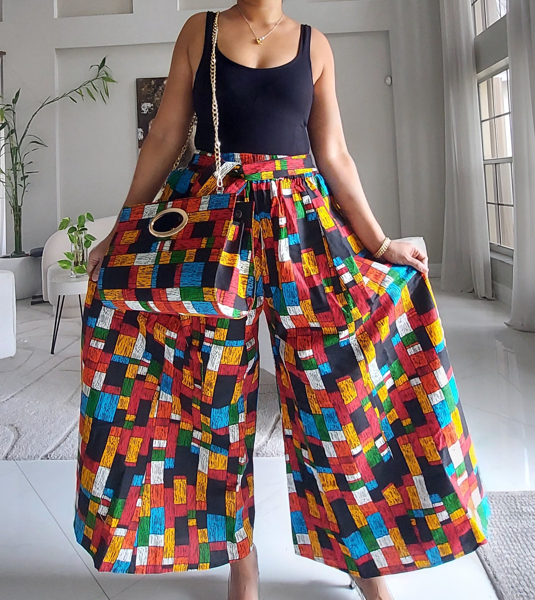 5-Piece African Ankara Pant Set Mosaic - 019-PS14G