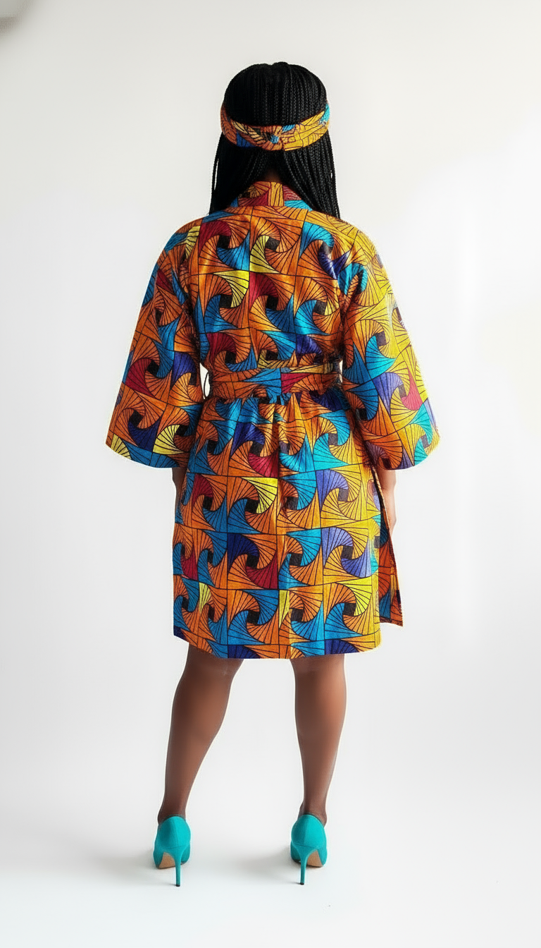 Kimono Shorts Set / Shorts & Kimono / Ankara Print 012 Multi