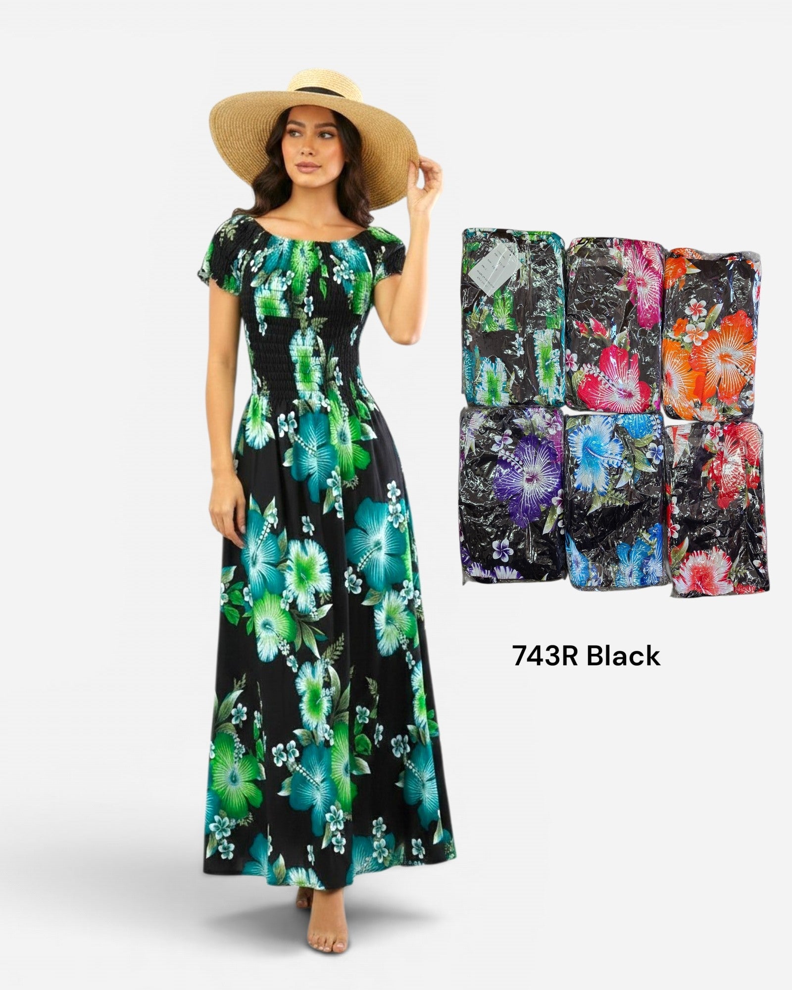 Hawaiian Floral Dress (6-Pack) - 743R