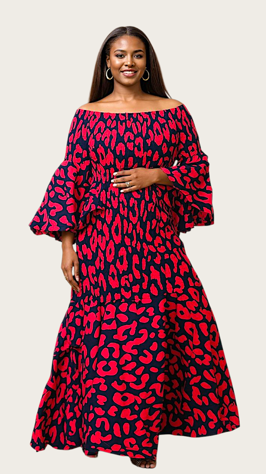 9008 Smock Mermaid Dress - Print 660