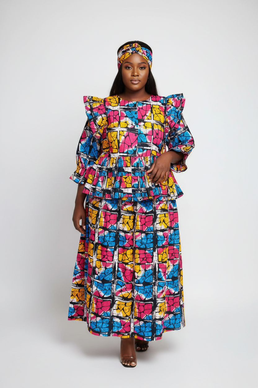 Peplum Blouse / African Print 810 C