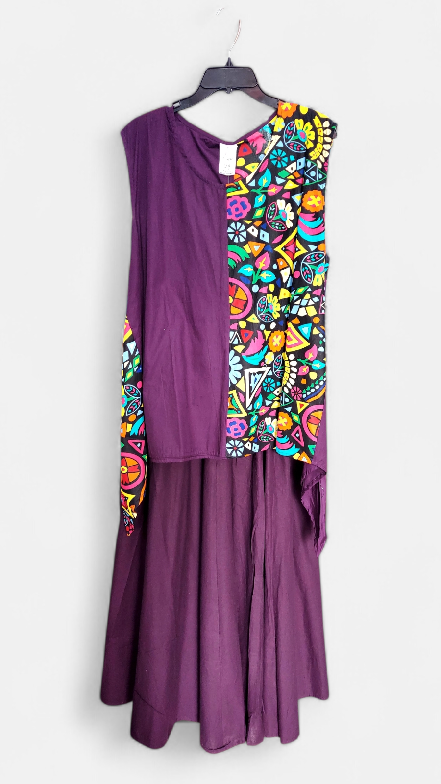 7001- Solid Long Maxi Skirt- Dark Purple