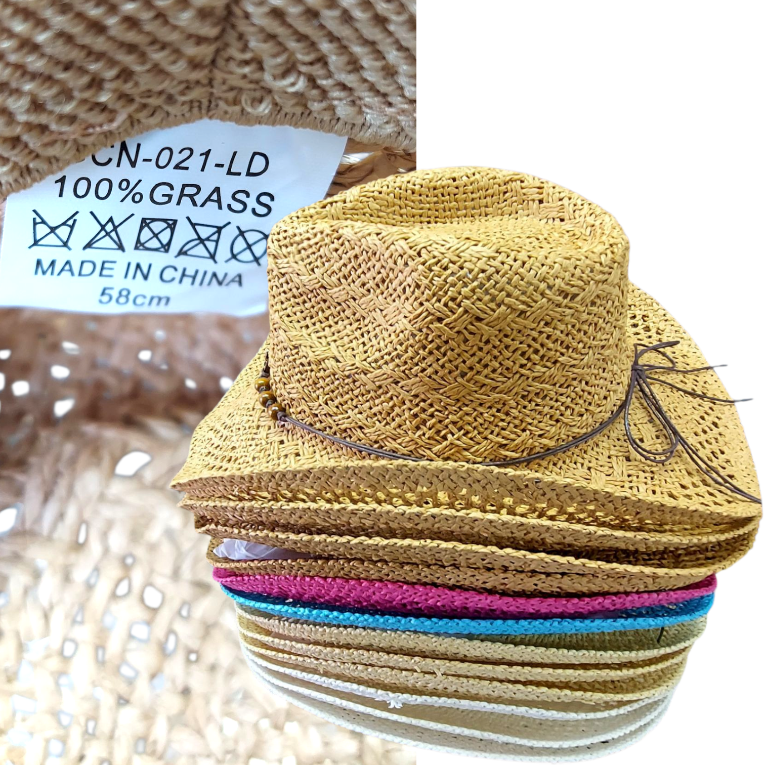 Cowgirl Straw Hat / Pack of 12 Western Hat- Skull