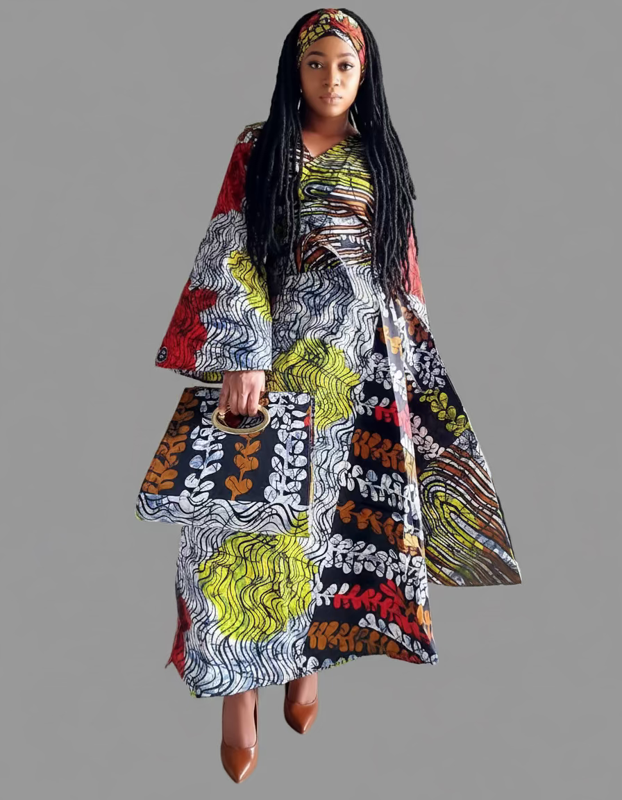 Combo - Long Wrap Dress + Pocketbook Set5 2025