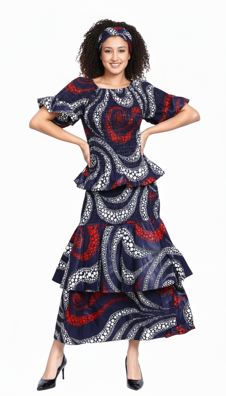 Set / Mermaid Flounce Skirt & Blouse Set 6638-003