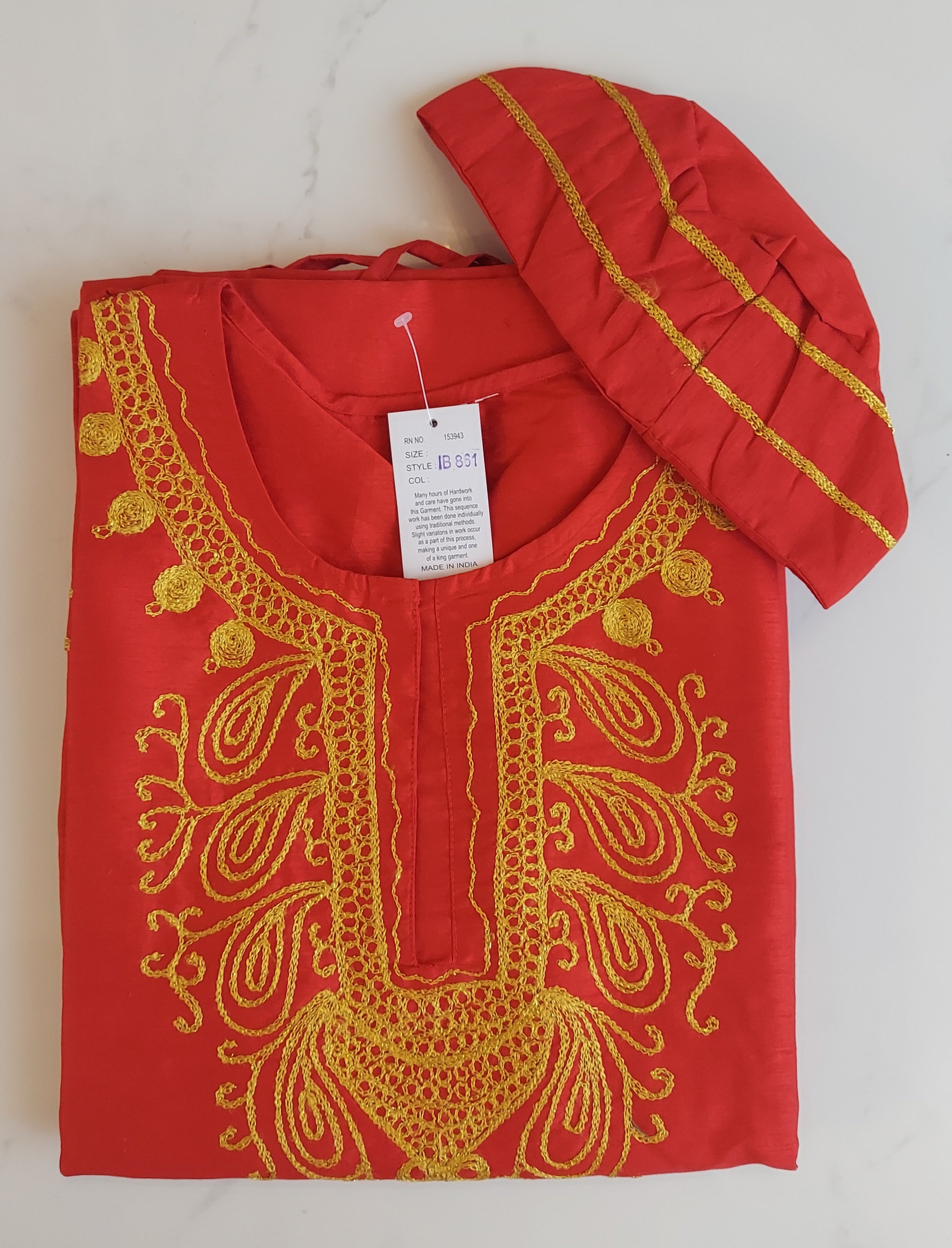 Men's African Attire/ 3Pcs Silk Embroidery Set