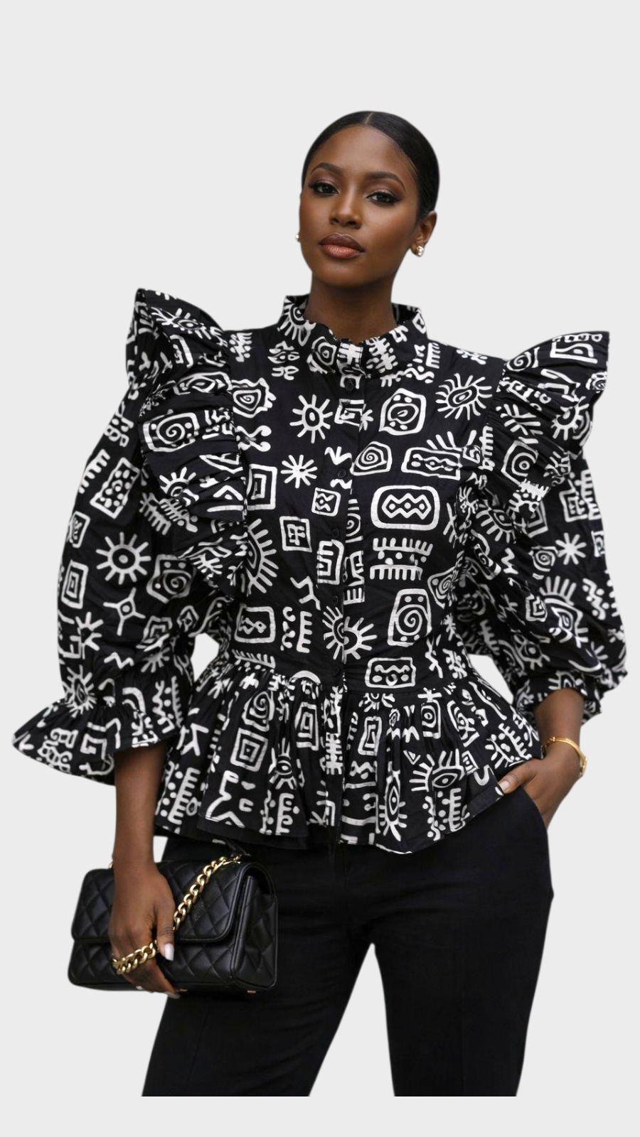 Peplum Blouse / African Print 810 A