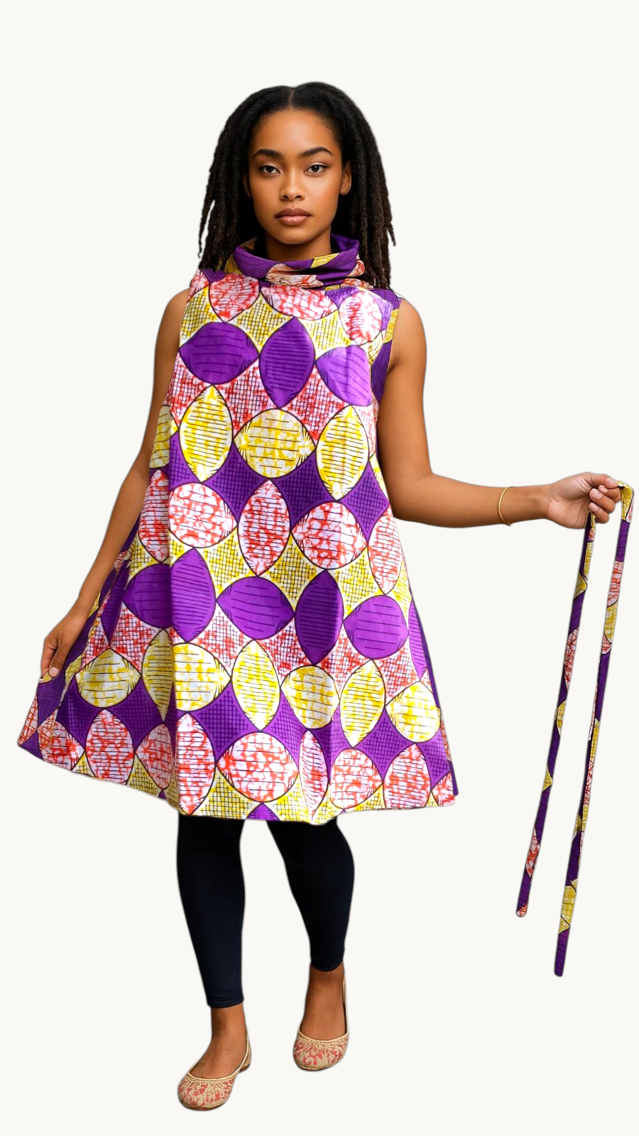 Mid Length Turtle Neck Dress - 3041