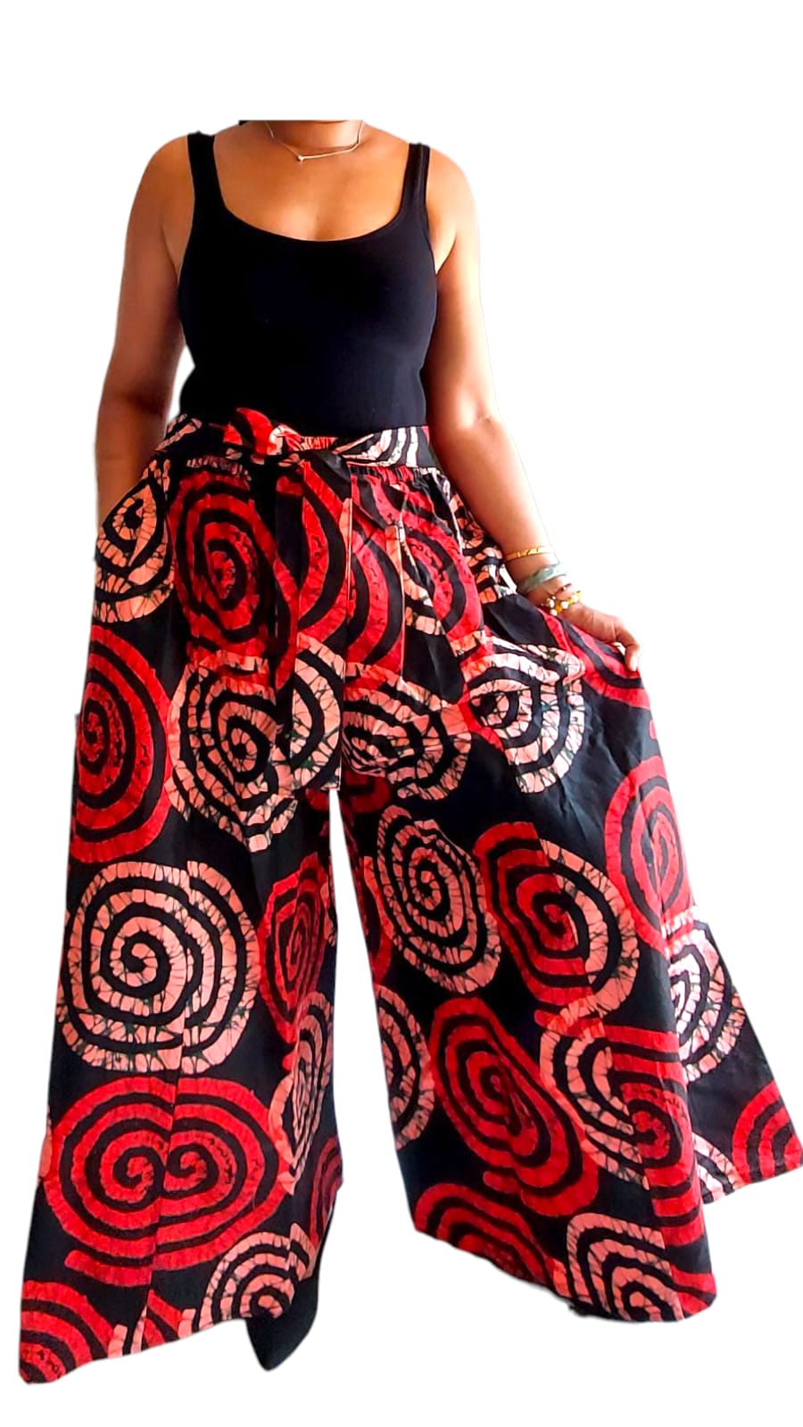 Women Palazzo Pant / Wide Leg Pant -PS13 Red