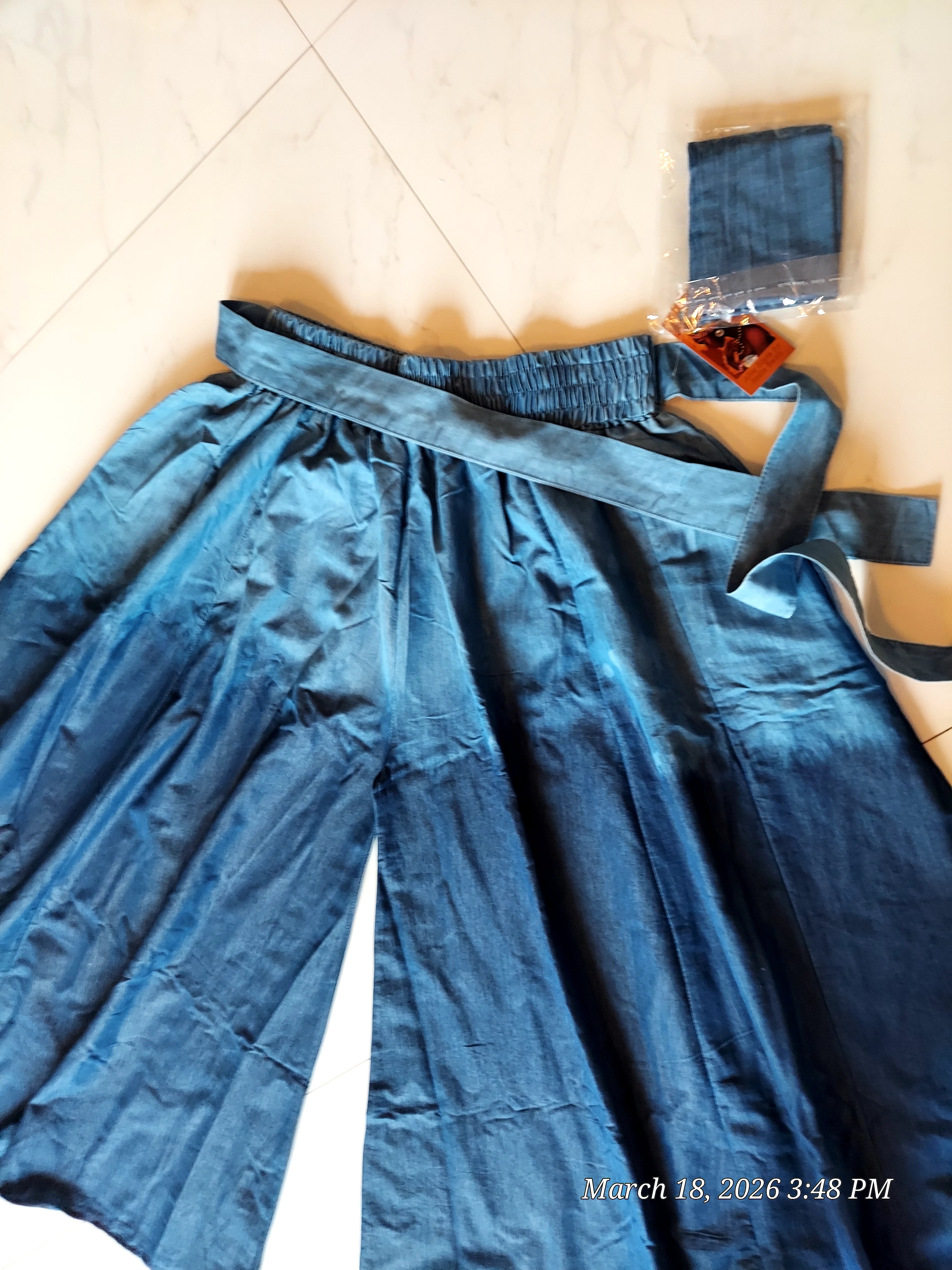 Denim Palazzo Pant- Two Tone 44