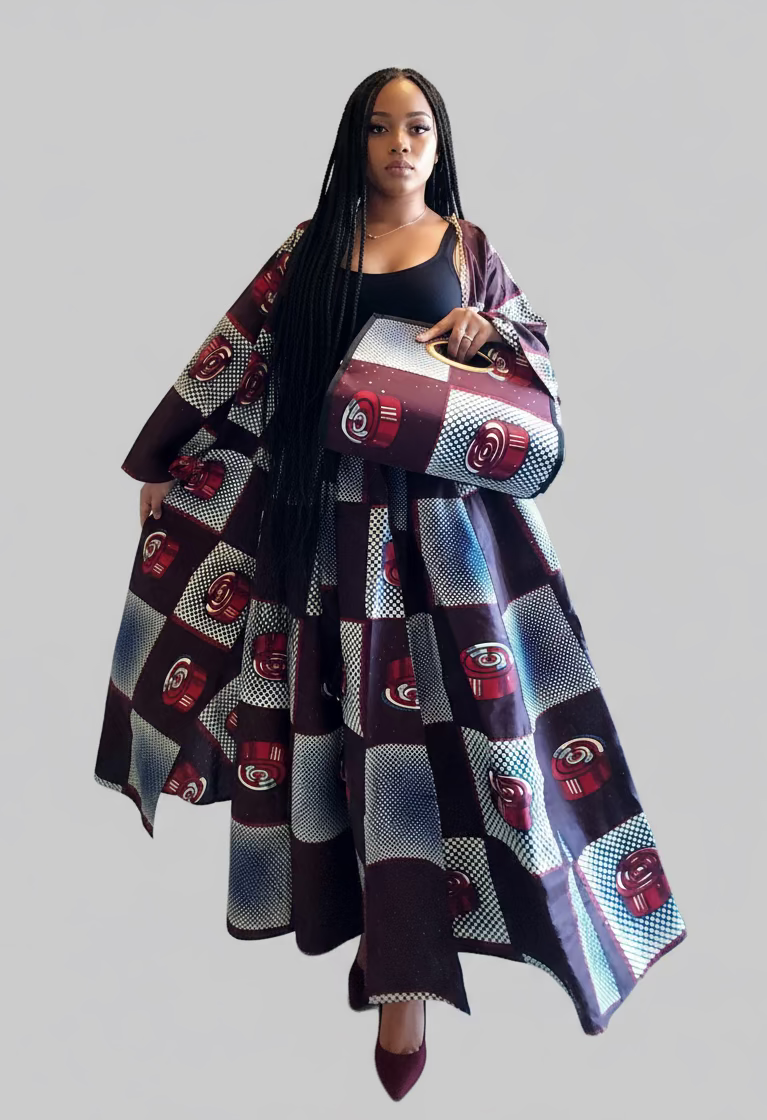 3pcs Set Maxi Skirt Pocketbook wrap Dress 746 L