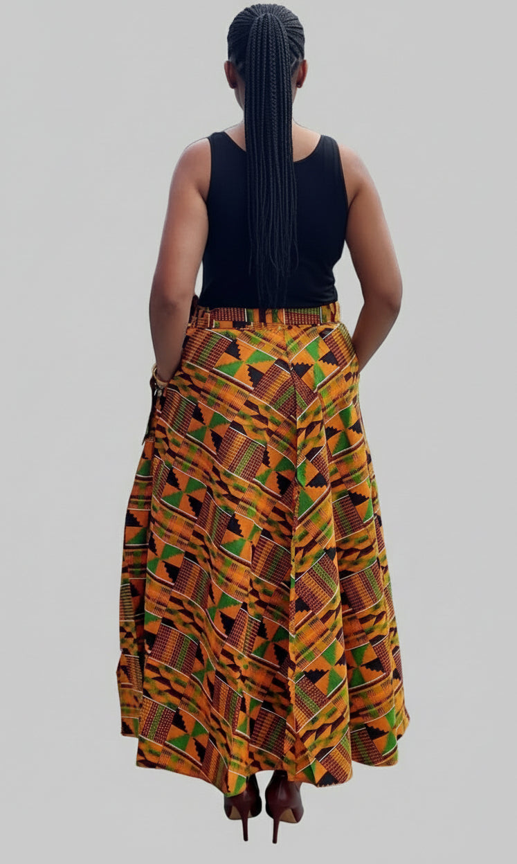 Wrap Skirt African Kente Print SK09