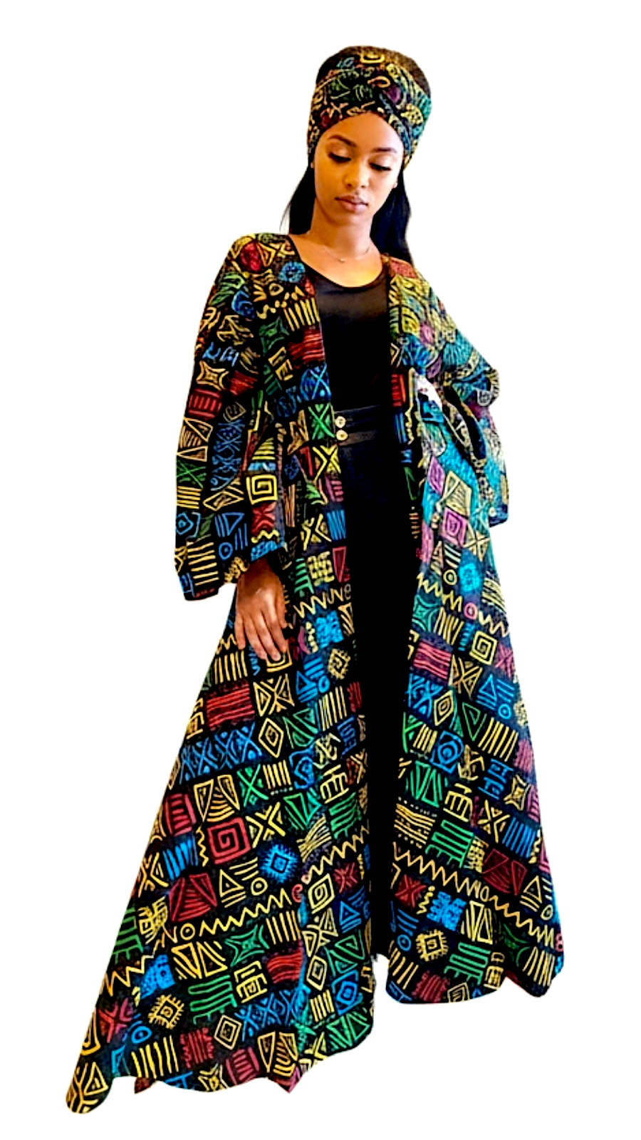 Wrap Dress / Ankara Print - 1360 Rasta