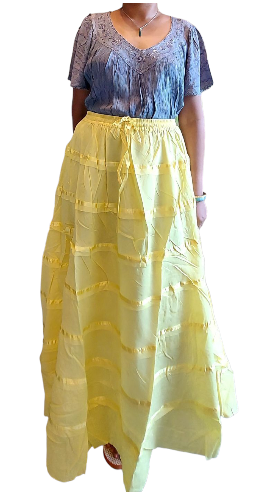 Long Tiered Cotton Skirt (SALE)