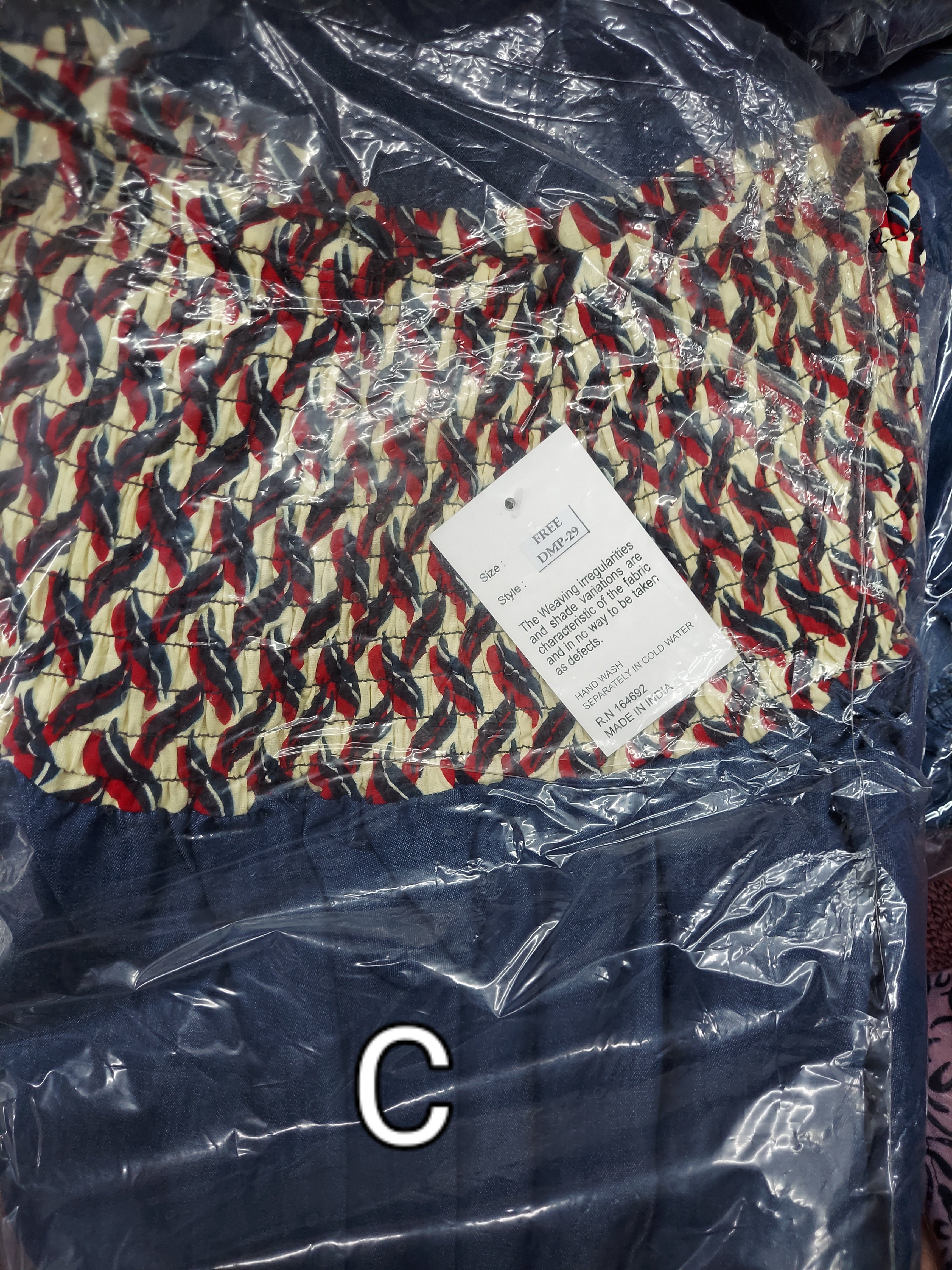 Off Shoulder Denim /Ankara Printed Dress - DMP29