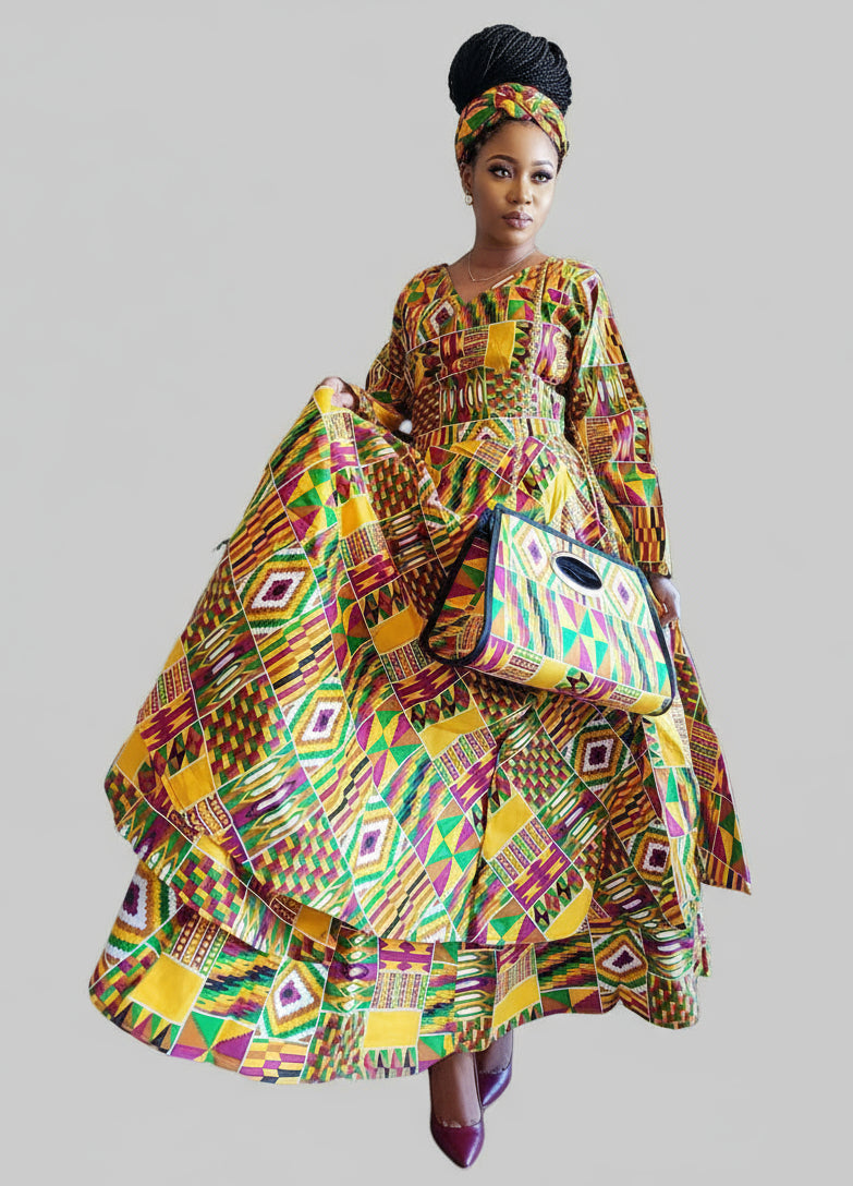 3pcs Set Maxi Skirt Pocketbook wrap Dress 746 P