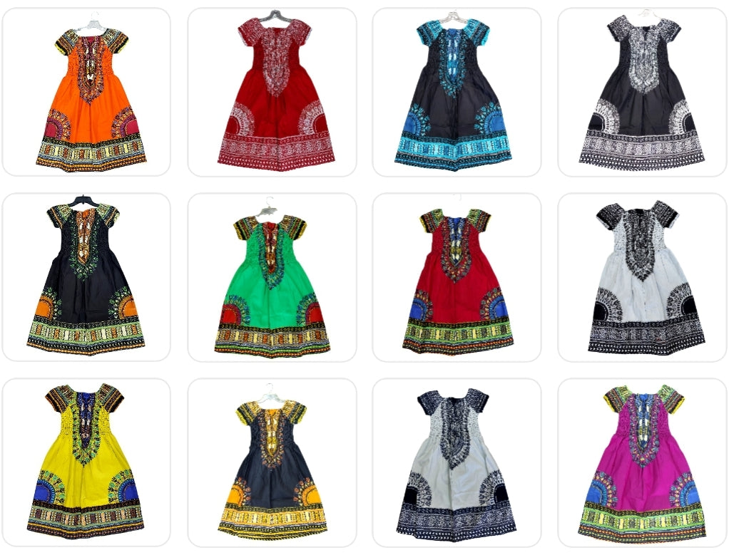 Kids / Girls African Dashiki Dress 109