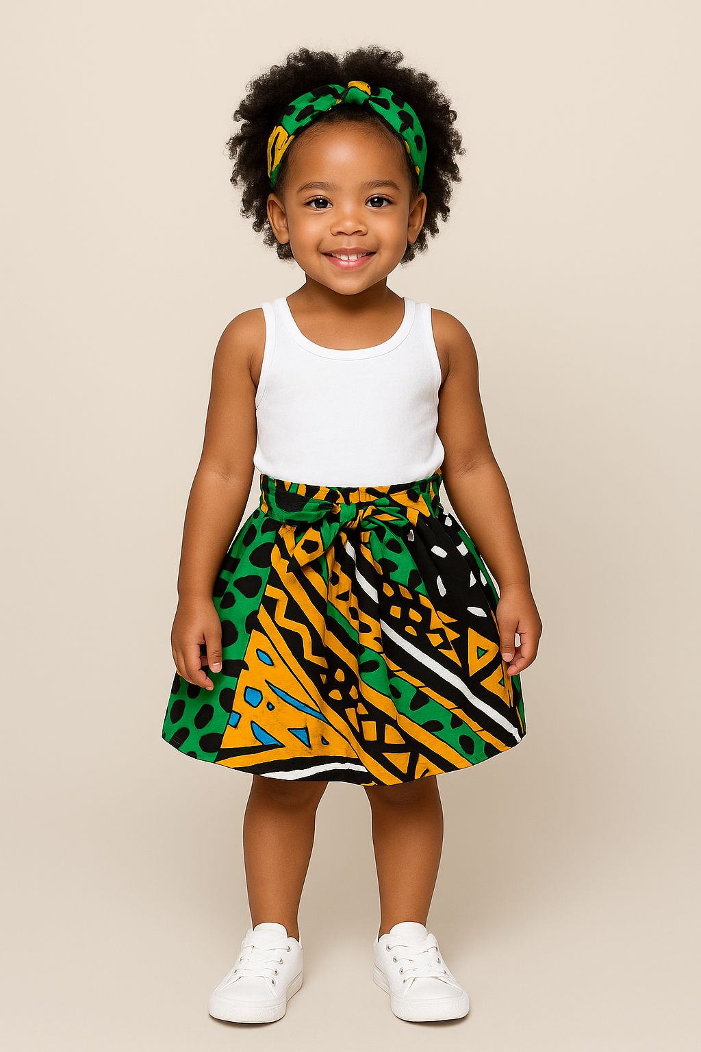 Little Girls Skirt & Scarf Set-Kids K005 Green
