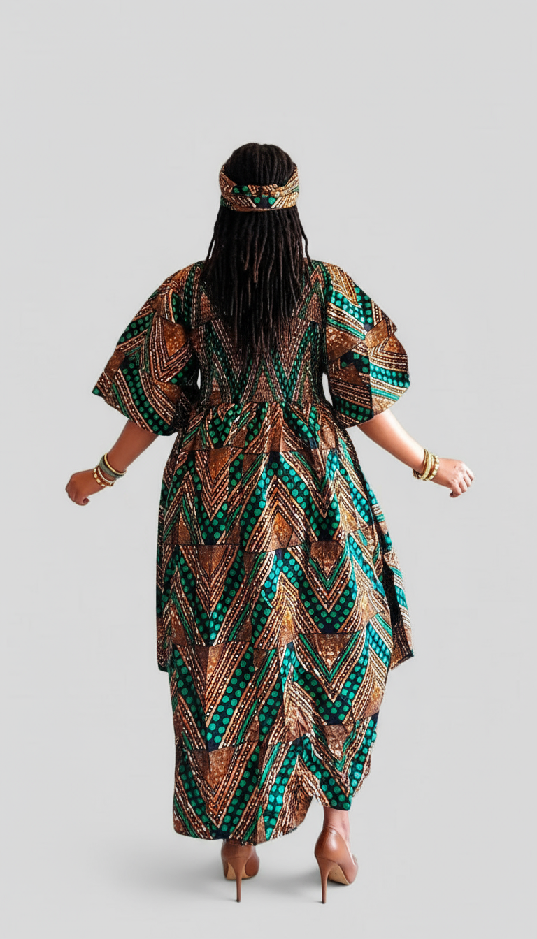 Women High/Low Flounce Dress  -DRS045 Green