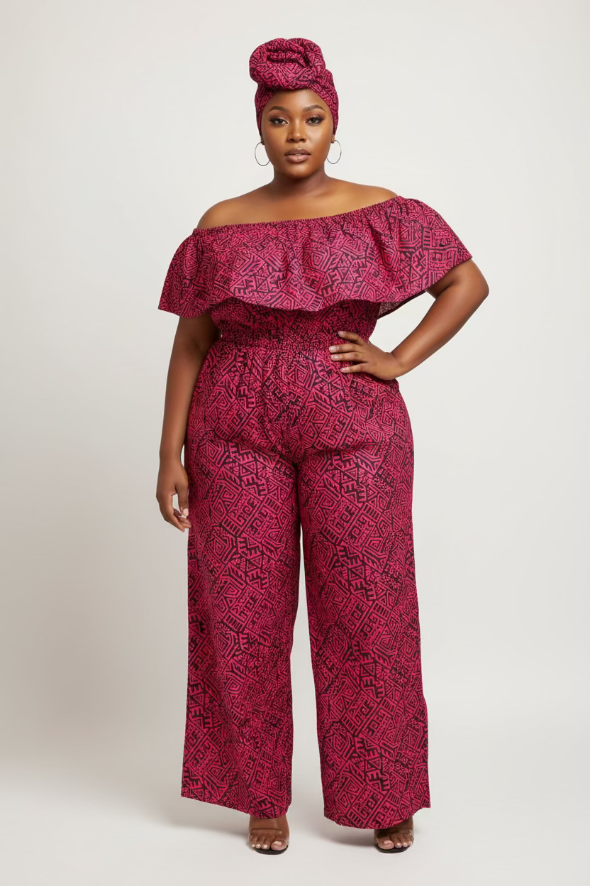 1123 - Romper / Junpsuit Red/Black